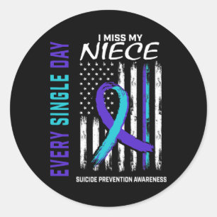 I Miss My Niece Suicide Awareness Prevention Ameri Classic Round Sticker