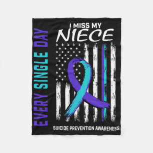 I Miss My Niece Suicide Awareness Prevention Ameri Fleece Blanket