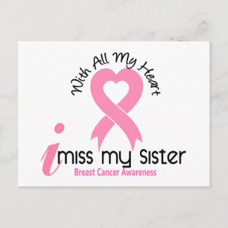 I Miss My Sister Breast Cancer Postcard
