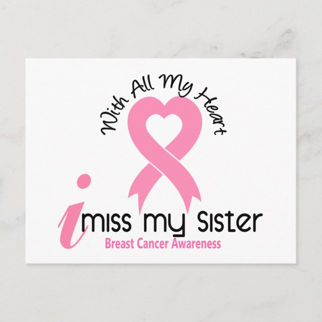 I Miss My Sister Breast Cancer Postcard (Front)