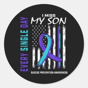 I Miss My Son Suicide Awareness Prevention America Classic Round Sticker