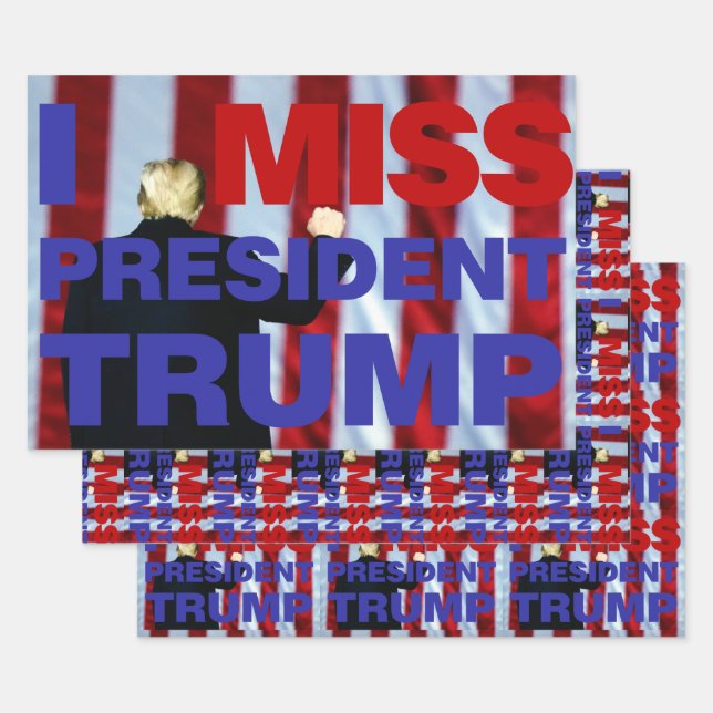 I Miss President Trump Wrapping Paper Sheets (Set)