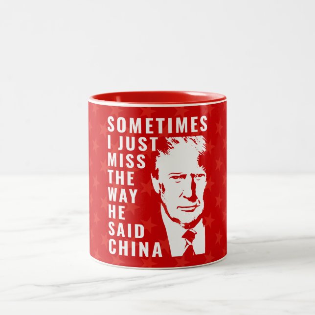 I Miss Trump Pro trump 2024 anti Biden  Two-Tone Coffee Mug (Center)