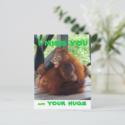 I Miss You and Your Hugs Postcard | Zazzle