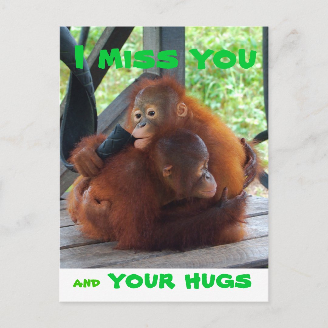 I Miss You and Your Hugs Postcard | Zazzle