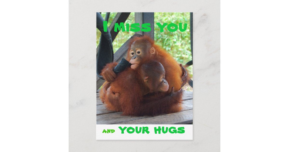 I Miss You and Your Hugs Postcard | Zazzle