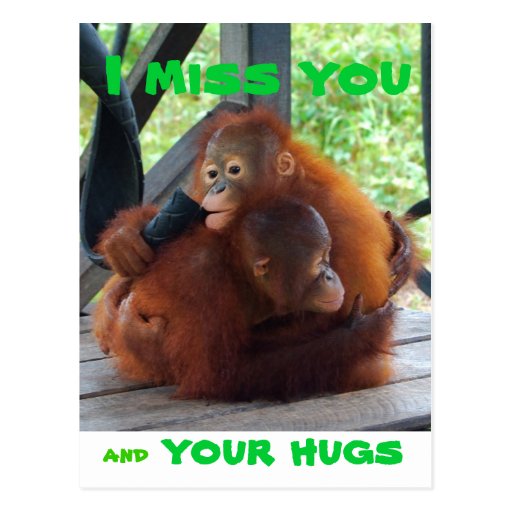 I Miss You and Your Hugs Postcard | Zazzle