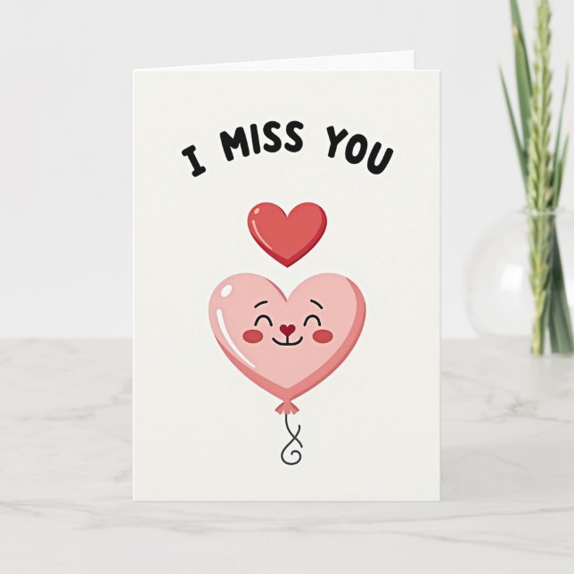I Miss You Balloon Art Card (Front)