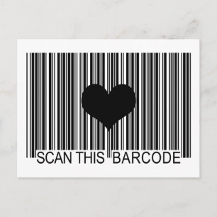 I MISS YOU BARCODE POSTCARD
