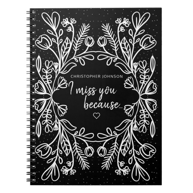 I miss you because... Grief Keepsake Journal (Front)