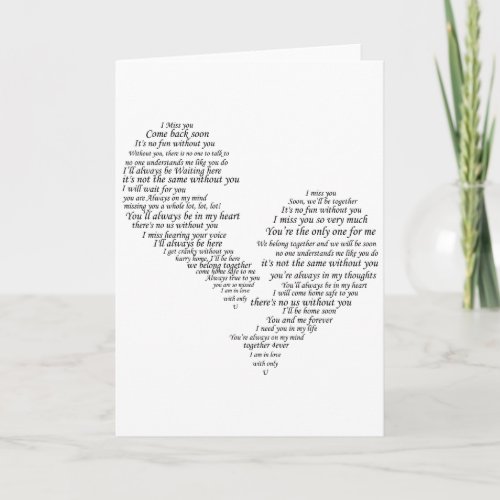 I Miss You _ Broken Separated Heart Card