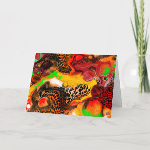 I Miss You Colorful Abstract Fluid Art Card