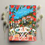 I Miss You Countryside Lunch for Two w Views Art Postcard<br><div class="desc">Customize this card by adding your own text to the front or back side by clicking "personalize" or "edit" above. Check my shop for more colors and designs or let me know if you'd like something custom. Thanks for shopping with me!</div>