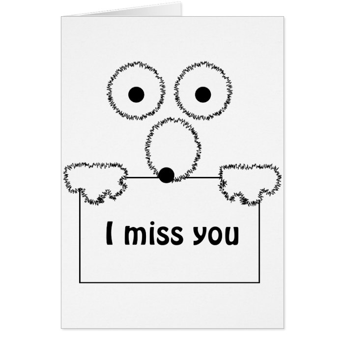 I Miss You Cute Cartoon Customizable Card Zazzle 5819