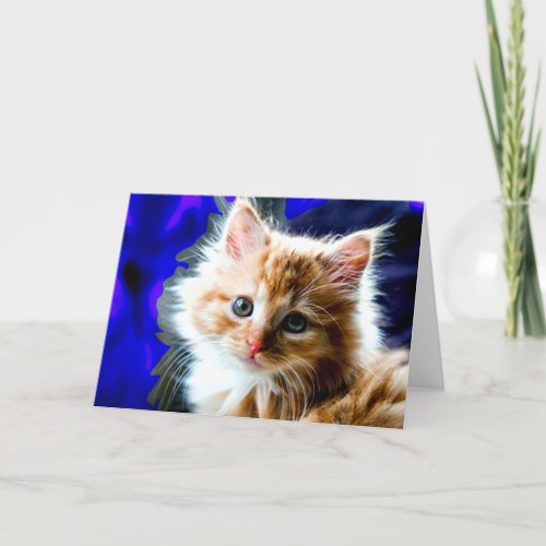I miss you cute kitten picture card