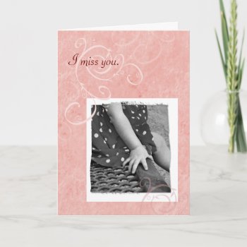I Miss You Cute Little Girl In Polka Dot Dress Card by PhotographyTKDesigns at Zazzle