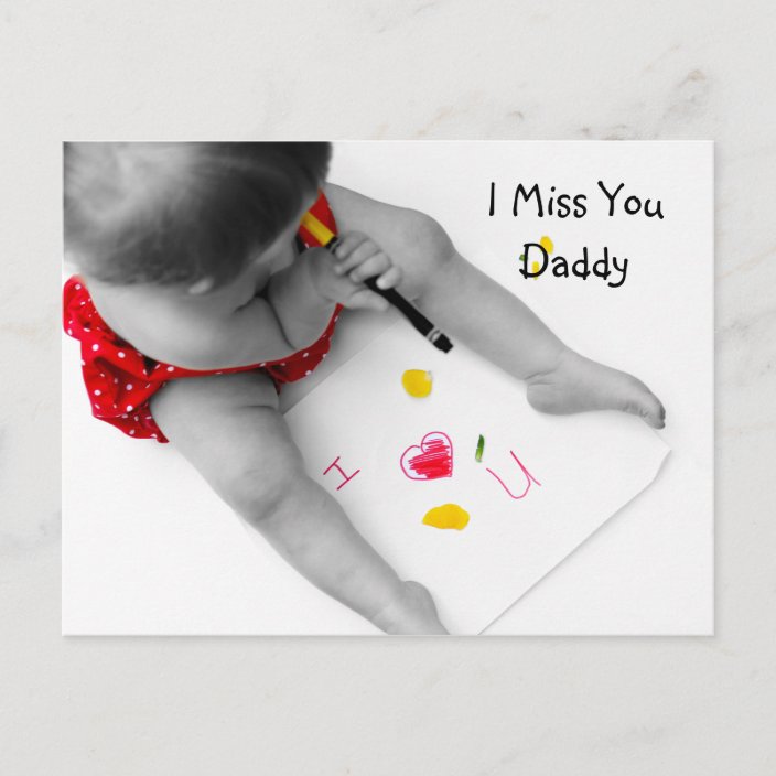 9 11 Song I Miss You Daddy I Miss You Daddy I Love You Dad With Red Heart Postcard | Zazzle.com