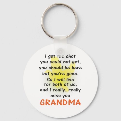 I miss you grandma black text T_Shirt Keychain