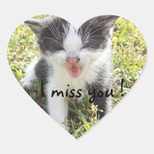 I miss you heart sticker