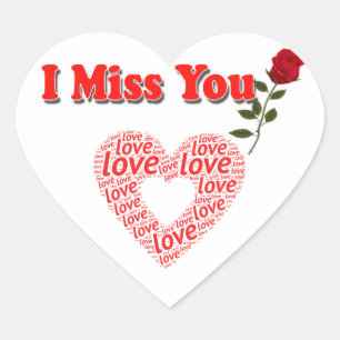 I miss you heart sticker