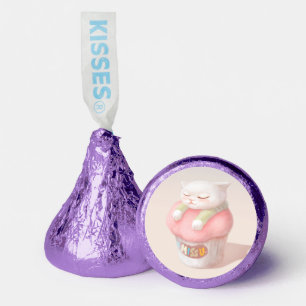 I Miss You: Kawaii Sleeping Cat Cupcake Art Hershey®'s Kisses®