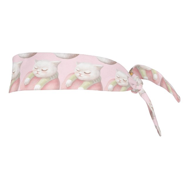 I Miss You: Kawaii Sleeping Cat Cupcake Art Tie Headband (Rotate 90)