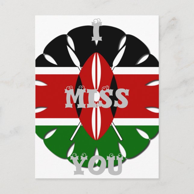I Miss You Kenya Postcard (Front)