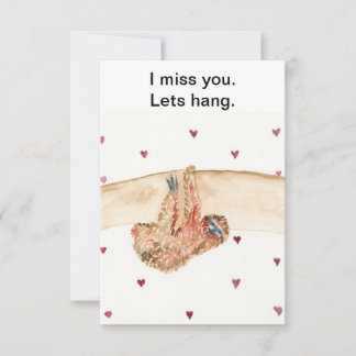 I miss you. Lets Hang. Greeting card. Thank You Card