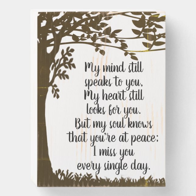 I Miss You Love Quote On Wood Box Sign (Front Vertical)