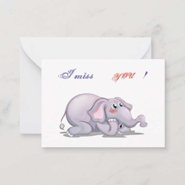 I miss you note card (Front)