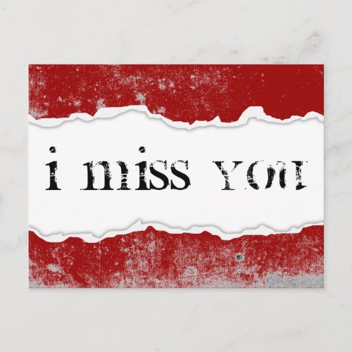 i miss you page rip postcard