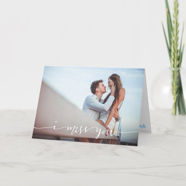 I Miss You Personalized Photo Card (Front)