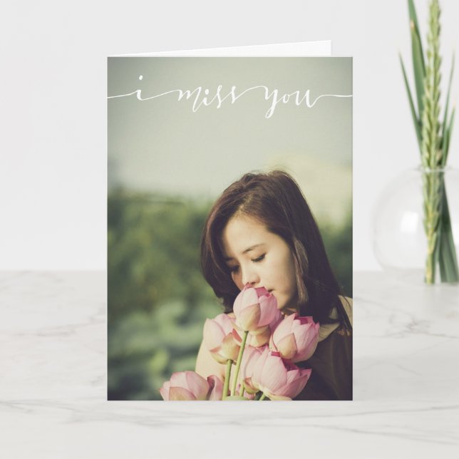 I Miss You Personalized Photo Card (Front)