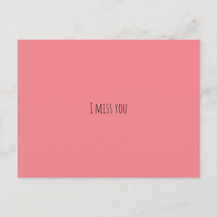 I Miss You Postcard – Minimal Pink Greetings card