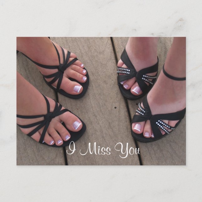 I Miss You Shoes Postcard (Front)