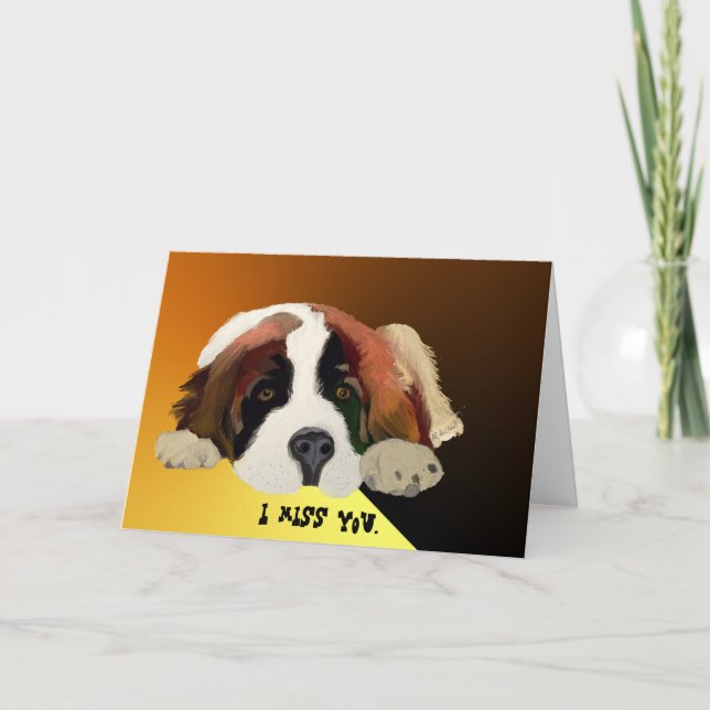 I Miss You St. Bernard Greeting Card (Front)