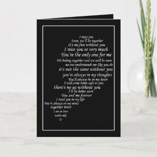 I Miss You Text, too, in Half of Heart Card