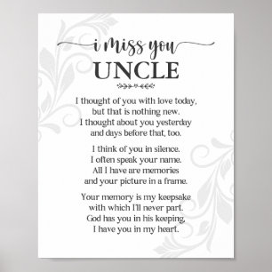 I Miss You Uncle Poem Poster