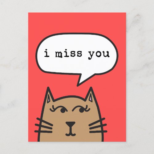 I Miss You with Bae Cat Postcard
