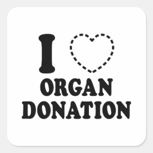 I {MISSING HEART} ORGAN DONATION SQUARE STICKER