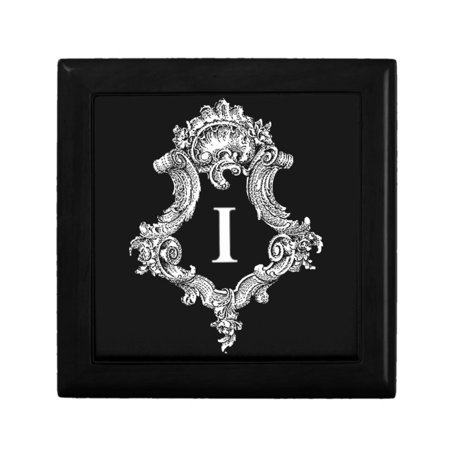 I Monogram Initial Keepsake Box (Front)