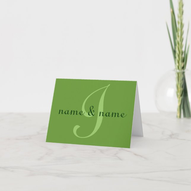 "I" monogram note card - personalize first names (Front)