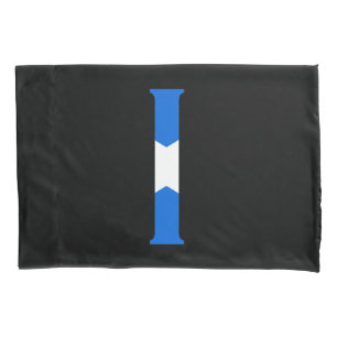 I Monogram overlaid on Scottish Flag pccnt Pillow Case