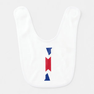 I Monogram overlaid on Union Jack Flag bbt Baby Bib