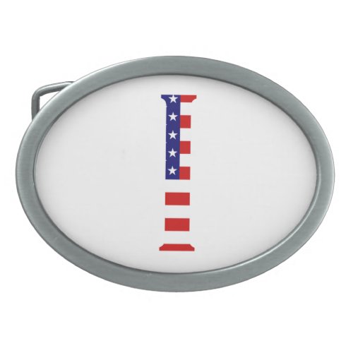 I Monogram overlaid on USA Flag bbcn Belt Buckle