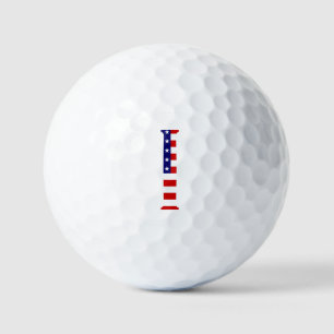 I Monogram overlaid on USA Flag va gbcnt Golf Balls
