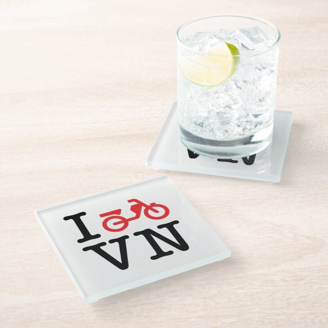 I Motorbike Vietnam Glass Coaster (Angled)