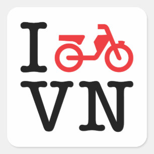 I Motorbike Vietnam Square Sticker