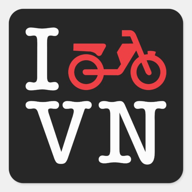 I Motorbike Vietnam Square Sticker (Front)