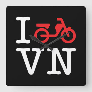 I Motorbike Vietnam Square Wall Clock